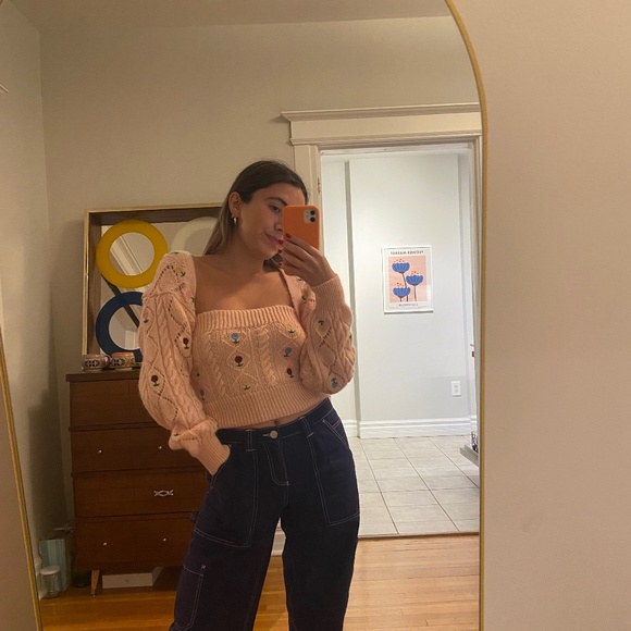 Zara Knitted Tube Top and Cardigan Set - Picture 1 of 3